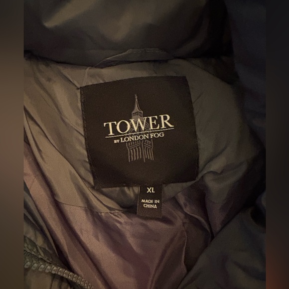 Tower by London Fog Long Quilted Puffer Coat w/Faux Fur Hood – Titanium - XL NWT - Picture 9 of 12